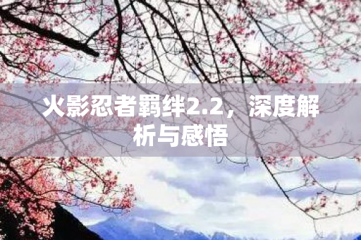 火影忍者羁绊2.2，深度解析与感悟