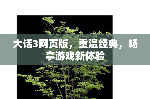 大话3网页版,重温经典,畅享游戏新体验 大话3网页版,重温经典,畅享游戏新体验