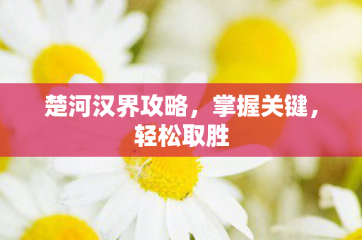 楚河汉界攻略,掌握关键,轻松取胜 楚河汉界攻略,掌握关键,轻松取胜