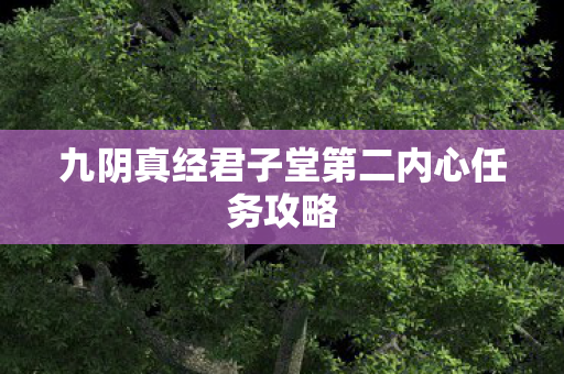 九阴真经君子堂第二内心任务攻略 九阴真经君子堂第二内心任务攻略