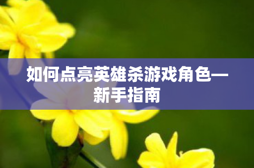 如何点亮英雄杀游戏角色—新手指南 如何点亮英雄杀游戏角色—新手指南