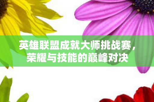 英雄联盟成就大师挑战赛，荣耀与技能的巅峰对决