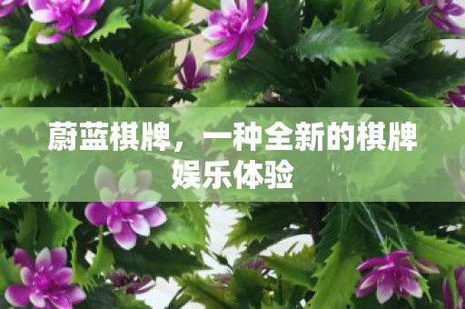 蔚蓝棋牌，一种全新的棋牌娱乐体验