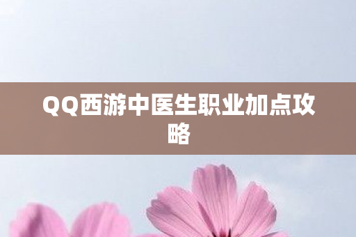 QQ西游中医生职业加点攻略 QQ西游中医生职业加点攻略