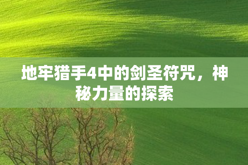 地牢猎手4中的剑圣符咒,神秘力量的探索 地牢猎手4中的剑圣符咒,神秘力量的探索