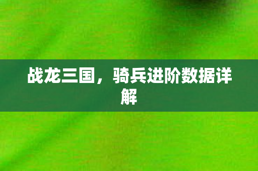 战龙三国,骑兵进阶数据详解 战龙三国,骑兵进阶数据详解