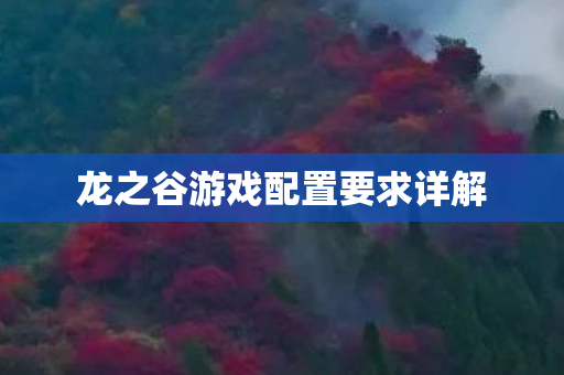 龙之谷游戏配置要求详解