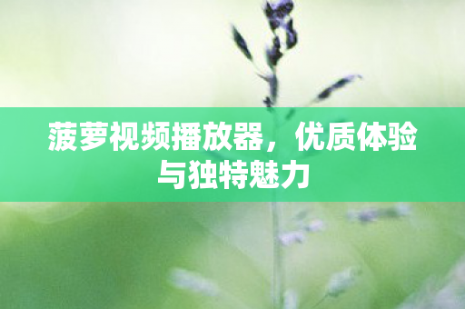 菠萝视频播放器,优质体验与独特魅力 菠萝视频播放器,优质体验与独特魅力