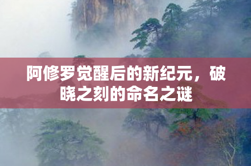 阿修罗觉醒后的新纪元,破晓之刻的命名之谜 阿修罗觉醒后的新纪元,破晓之刻的命名之谜