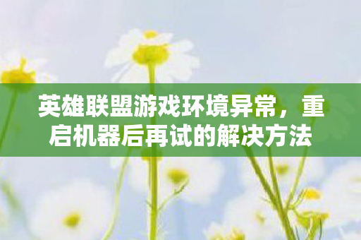 英雄联盟游戏环境异常，重启机器后再试的解决方法