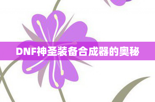 DNF神圣装备合成器的奥秘