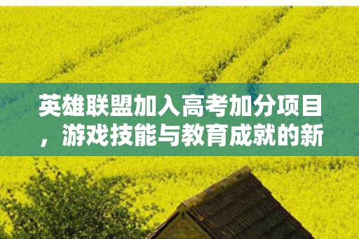 英雄联盟加入高考加分项目,游戏技能与教育成就的新结合 英雄联盟加入高考加分项目,游戏技能与教育成就的新结合