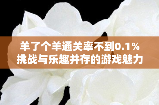 羊了个羊通关率不到0.1%挑战与乐趣并存的游戏魅力 羊了个羊通关率不到0.1%挑战与乐趣并存的游戏魅力