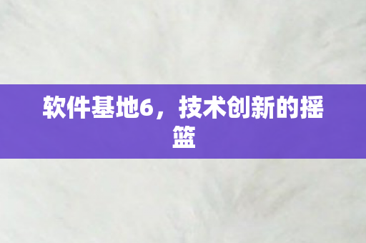 软件基地6,技术创新的摇篮 软件基地6,技术创新的摇篮