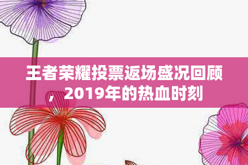 王者荣耀投票返场盛况回顾,2019年的热血时刻 王者荣耀投票返场盛况回顾,2019年的热血时刻