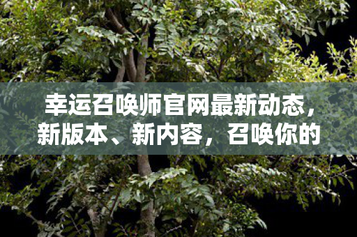 幸运召唤师官网最新动态,新版本、新内容,召唤你的幸运时刻! 幸运召唤师官网最新动态,新版本、新内容,召唤你的幸运时刻!