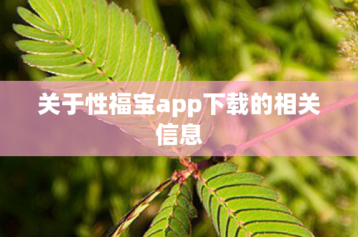 关于性福宝app下载的相关信息 关于性福宝app下载的相关信息