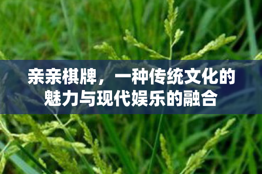 亲亲棋牌，一种传统文化的魅力与现代娱乐的融合