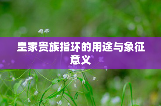 皇家贵族指环的用途与象征意义 皇家贵族指环的用途与象征意义