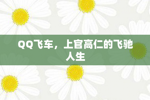 QQ飞车,上官高仁的飞驰人生 QQ飞车,上官高仁的飞驰人生
