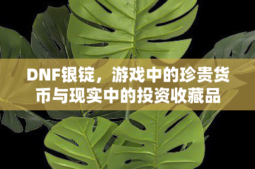 DNF银锭,游戏中的珍贵货币与现实中的投资收藏品 DNF银锭,游戏中的珍贵货币与现实中的投资收藏品