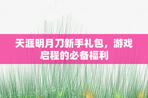 天涯明月刀新手礼包,游戏启程的必备福利 天涯明月刀新手礼包,游戏启程的必备福利