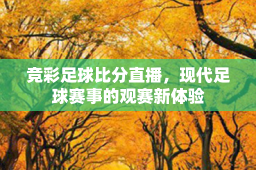 竞彩足球比分直播,现代足球赛事的观赛新体验 竞彩足球比分直播,现代足球赛事的观赛新体验