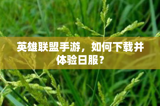 英雄联盟手游，如何下载并体验日服？
