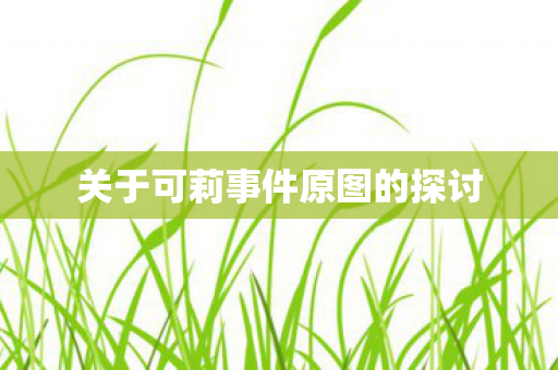 关于可莉事件原图的探讨 关于可莉事件原图的探讨