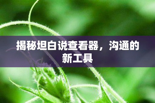 揭秘坦白说查看器,沟通的新工具 揭秘坦白说查看器,沟通的新工具