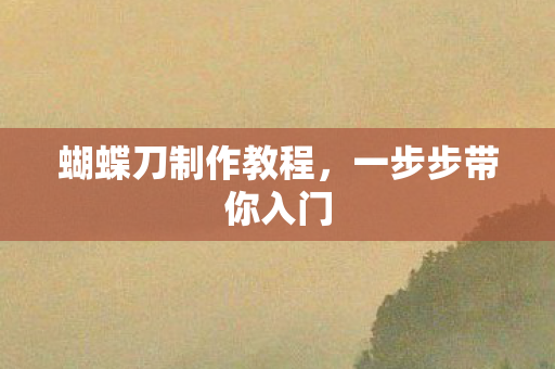 蝴蝶刀制作教程，一步步带你入门