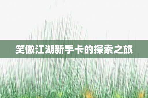 笑傲江湖新手卡的探索之旅 笑傲江湖新手卡的探索之旅