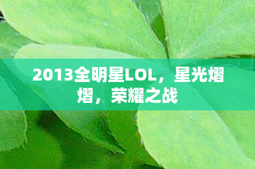 2013全明星LOL,星光熠熠,荣耀之战 2013全明星LOL,星光熠熠,荣耀之战
