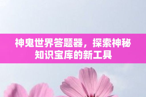 神鬼世界答题器，探索神秘知识宝库的新工具