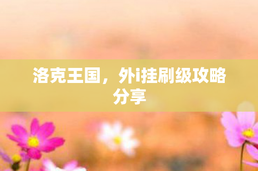 洛克王国,外i挂刷级攻略分享 洛克王国,外i挂刷级攻略分享