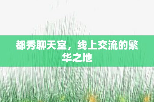 都秀聊天室，线上交流的繁华之地