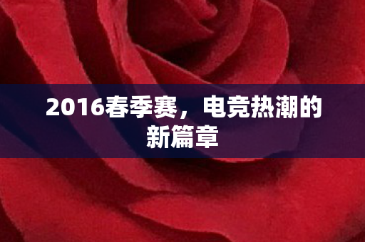 2016春季赛,电竞热潮的新篇章 2016春季赛,电竞热潮的新篇章