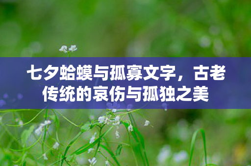 七夕蛤蟆与孤寡文字,古老传统的哀伤与孤独之美 七夕蛤蟆与孤寡文字,古老传统的哀伤与孤独之美