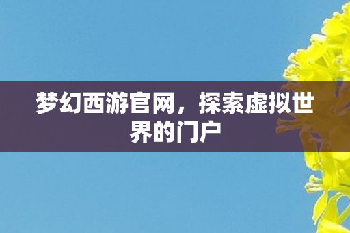 梦幻西游官网,探索虚拟世界的门户 梦幻西游官网,探索虚拟世界的门户