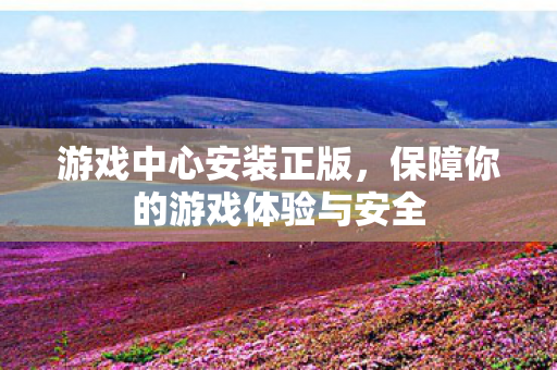 游戏中心安装正版,保障你的游戏体验与安全 游戏中心安装正版,保障你的游戏体验与安全