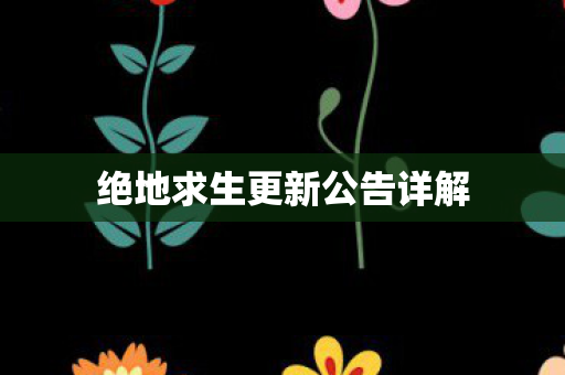 绝地求生更新公告详解