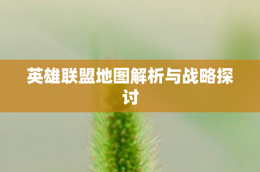 英雄联盟地图解析与战略探讨