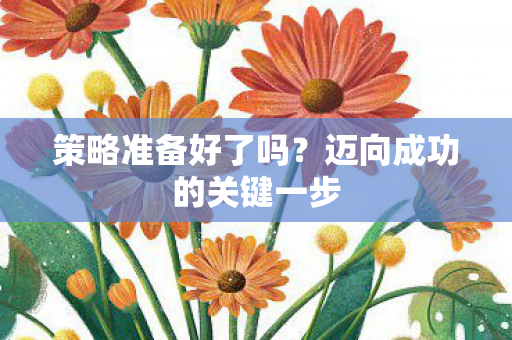 策略准备好了吗?迈向成功的关键一步 策略准备好了吗?迈向成功的关键一步