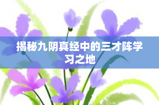 揭秘九阴真经中的三才阵学习之地 揭秘九阴真经中的三才阵学习之地