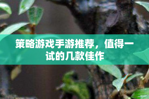 策略游戏手游推荐,值得一试的几款佳作 策略游戏手游推荐,值得一试的几款佳作