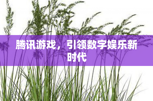 腾讯游戏,引领数字娱乐新时代 腾讯游戏,引领数字娱乐新时代