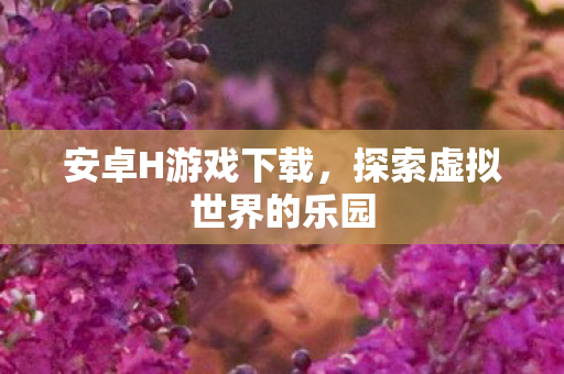 安卓H游戏下载，探索虚拟世界的乐园
