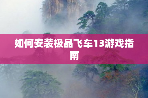 如何安装极品飞车13游戏指南 如何安装极品飞车13游戏指南