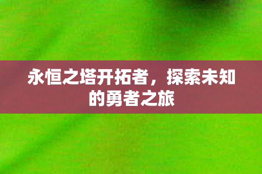 永恒之塔开拓者,探索未知的勇者之旅 永恒之塔开拓者,探索未知的勇者之旅
