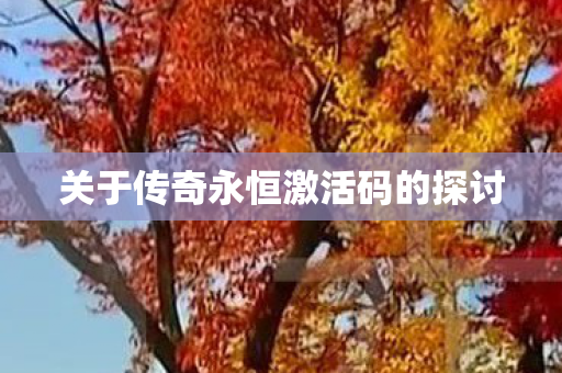 关于传奇永恒激活码的探讨 关于传奇永恒激活码的探讨